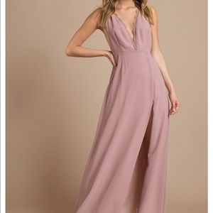 Tobi Raelyn High Slit Mauve Maxi Dress